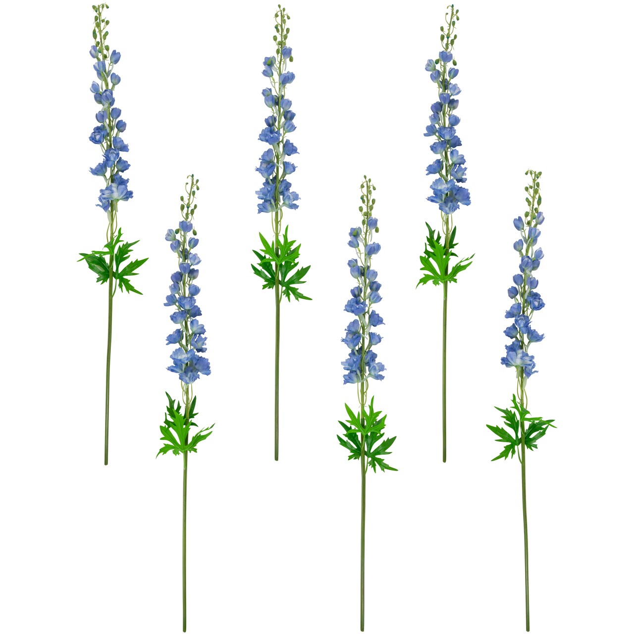 Northlight Real Touch™ Blue Delphinium Artificial Floral Stems, Set of 6 - 40"